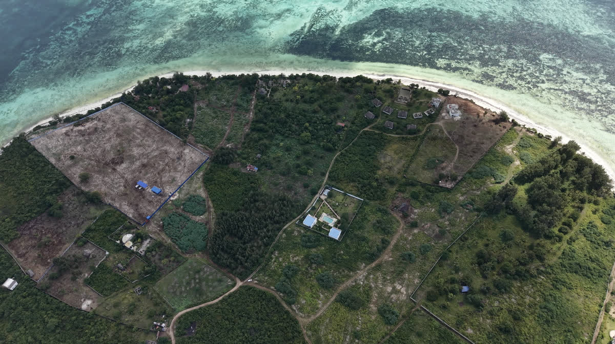 Aerial view of the cleared project site by the coast